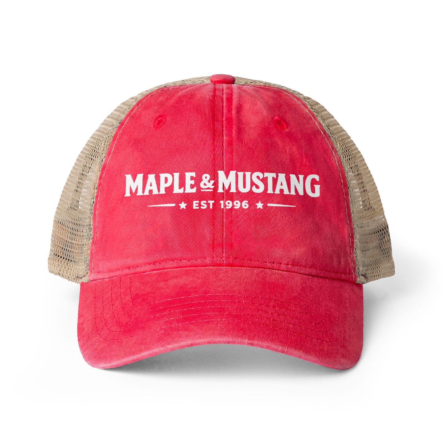 Maple & Mustang Washed Trucker Cap - Canadian Collection