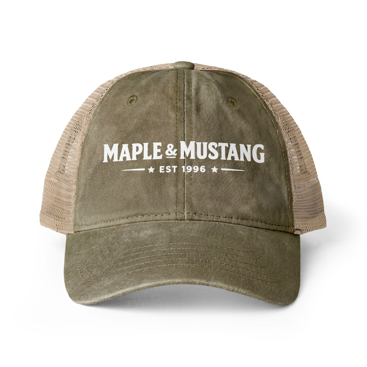 Maple & Mustang Washed Trucker Cap - Canadian Collection