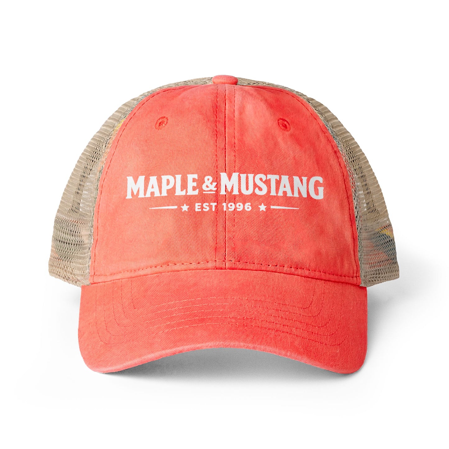 Maple & Mustang Washed Trucker Cap - Canadian Collection