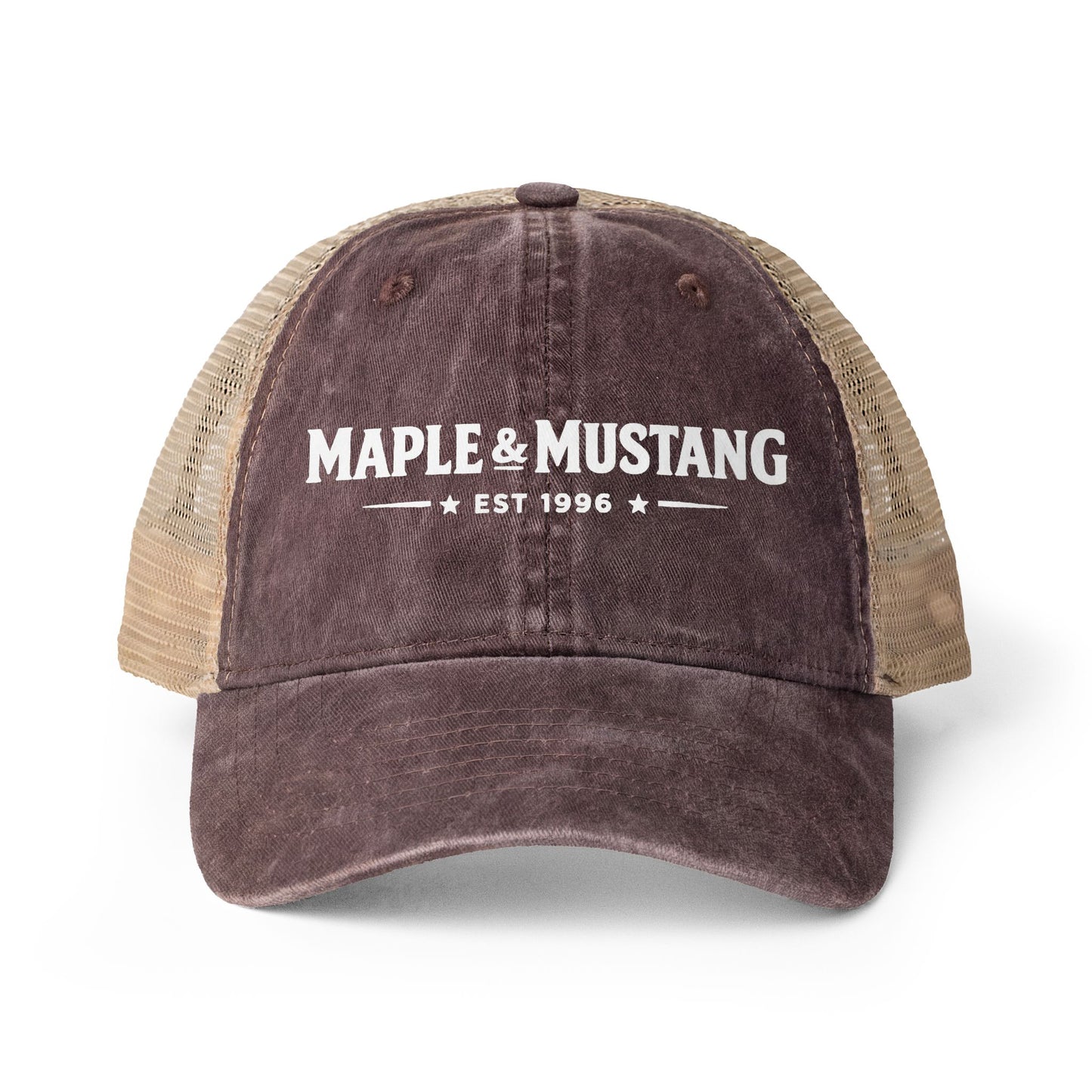 Maple & Mustang Washed Trucker Cap - Canadian Collection